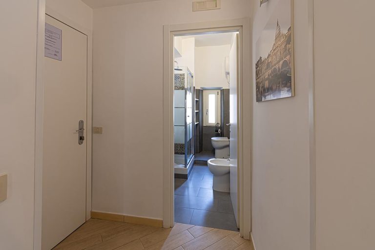 Room 3 - Entrance to the room with a view of the internal courtyard